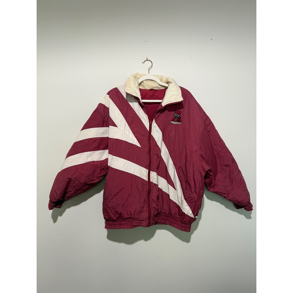 Vintage Alabama Crimson Tide Puffer Jacket Mens Medium Burgundy White 90s NCAA
